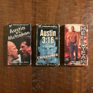 VTG WWF/WWE Stone Cold Steve Austin 💀 3pc VHS 📼 Tapes Set